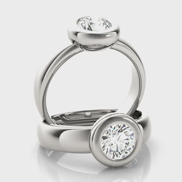Solitaire Bezel Set Engagement Ring