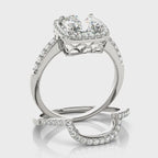 Cushion Halo Engagement Ring