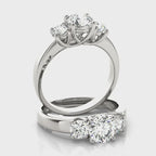 3 Stone Trellis Diamond Engagement Ring