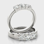 Three Stone Round Engagement Ring Classic Prong Setting