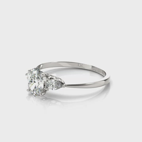 Oval & Pear Shape Diamond Engagement Ring