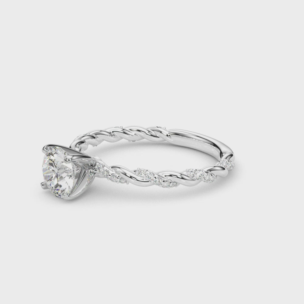 Twisted Rope Diamond Engagement Ring