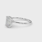 Emerald Cut Diamond Engagement Ring 6-Prong Floral Setting 1.0 Carat