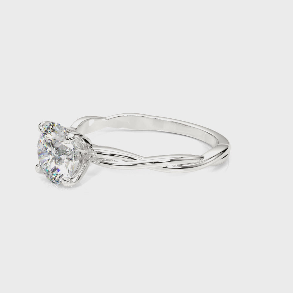 Twisted Solitaire Engagement Ring