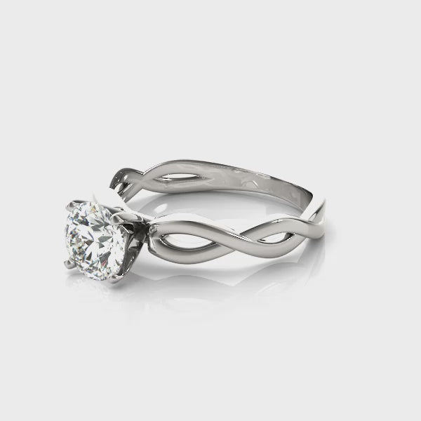 Twisted Shank Solitaire Diamond Engagement Ring Setting
