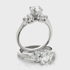Round Cluster Side Brilliant Engagement Ring