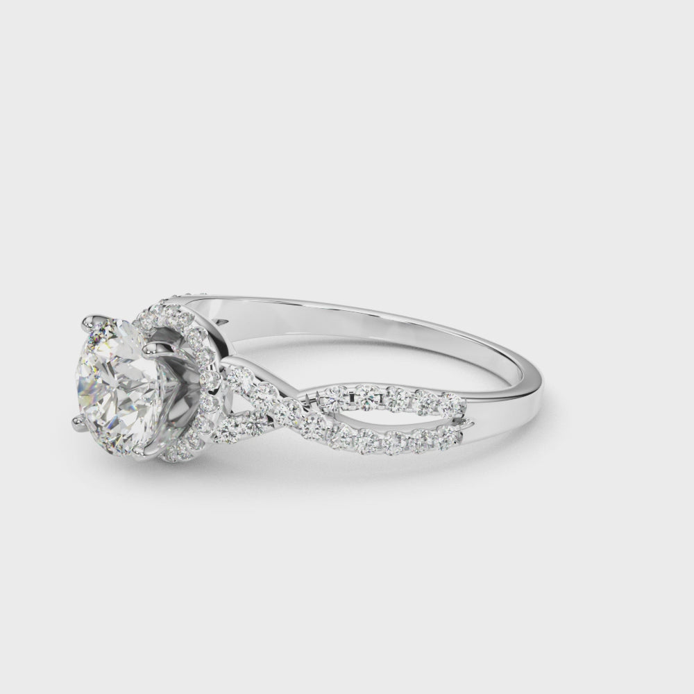 Twisted Infinity Halo Engagement Ring