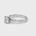 Twisted Diamond Engagement Ring with Pavé Accent