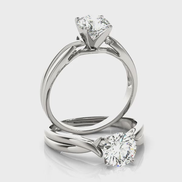 Twisted Diamond Engagement Ring Setting