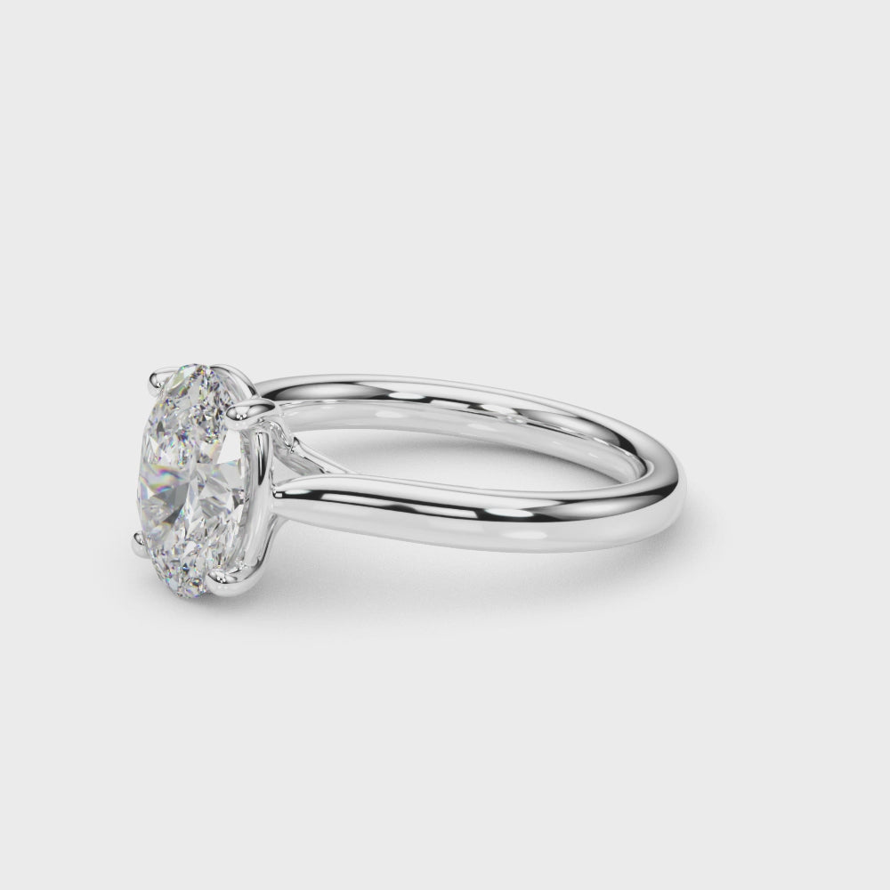 Oval Solitaire Engagement Ring 7x5mm