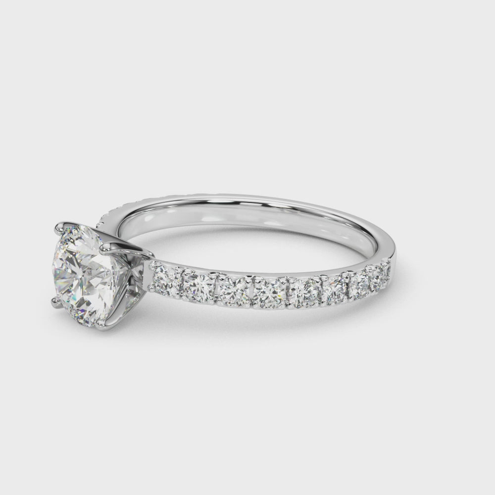 Single Row Diamond Engagement Ring