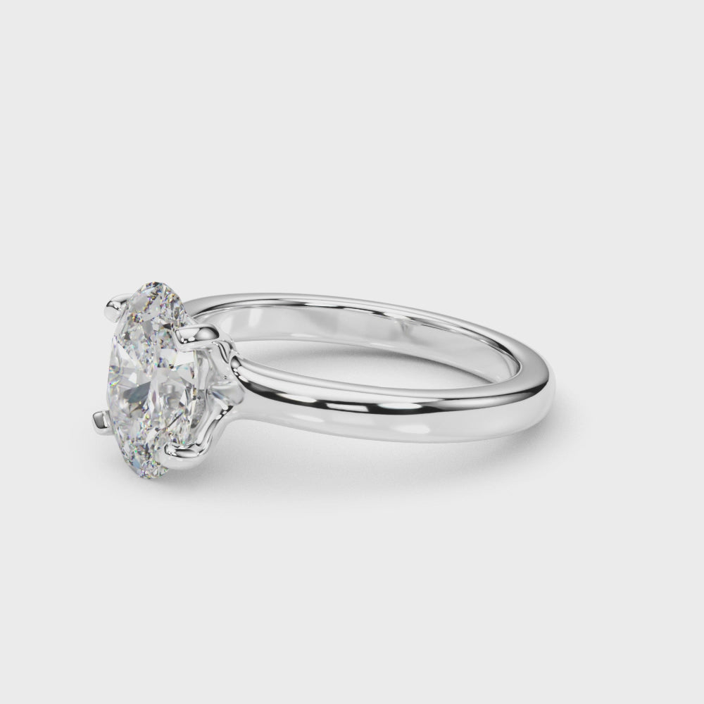 Oval Solitaire Engagement Ring 8x6mm