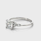 Marquise & Round Diamond Accented Engagement Ring