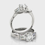 Fancy Shape Baguette Diamond Engagement Ring Semi Mount