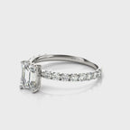 Emerald Cut Diamond Engagement Ring with Split Prong Setting 3.8 Carat