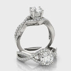 Multirow Round Cut Engagement Ring