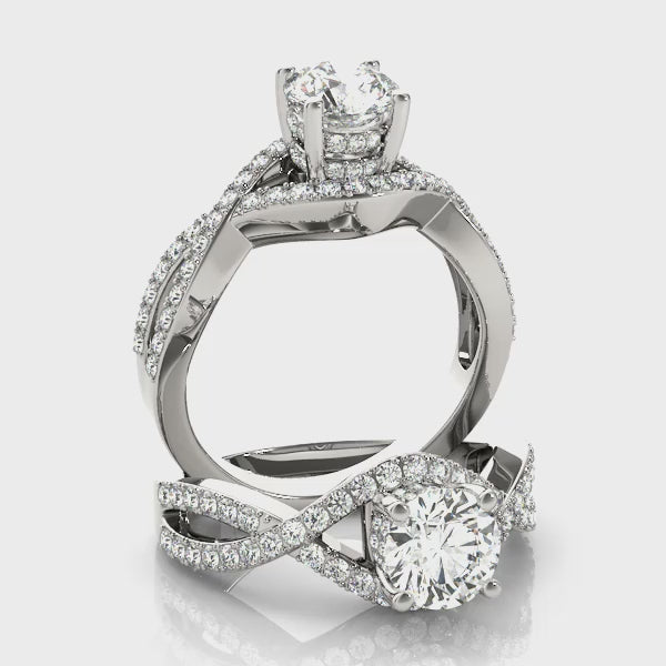 Multirow Round Cut Engagement Ring