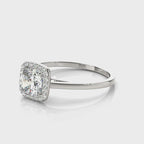 Cushion Cathedral Halo Engagement Ring