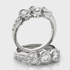 Three Stone Infinity Bezel Engagement Ring