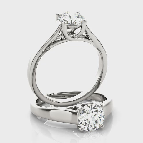 Round Trellis Solitaire Engagement Ring