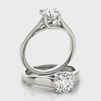 Round Trellis Solitaire Engagement Ring