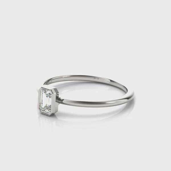 Emerald Cut Solitaire Engagement Ring