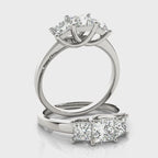 Three Stone Princess Trellis Engagement Ring