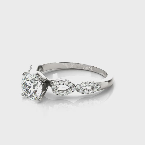 Infinity Twisted Diamond Engagement Ring