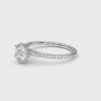 6-Prong Single Row Round Diamond Engagement Ring