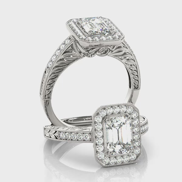 Emerald Halo Engagement Ring