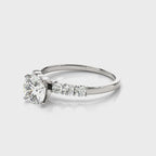 Single Row Shared Prong Engagement Ring