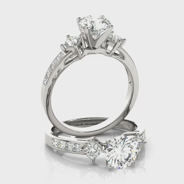 Round Cluster Accent Sparkle Engagement Ring