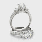 Round Cluster Accent Sparkle Engagement Ring