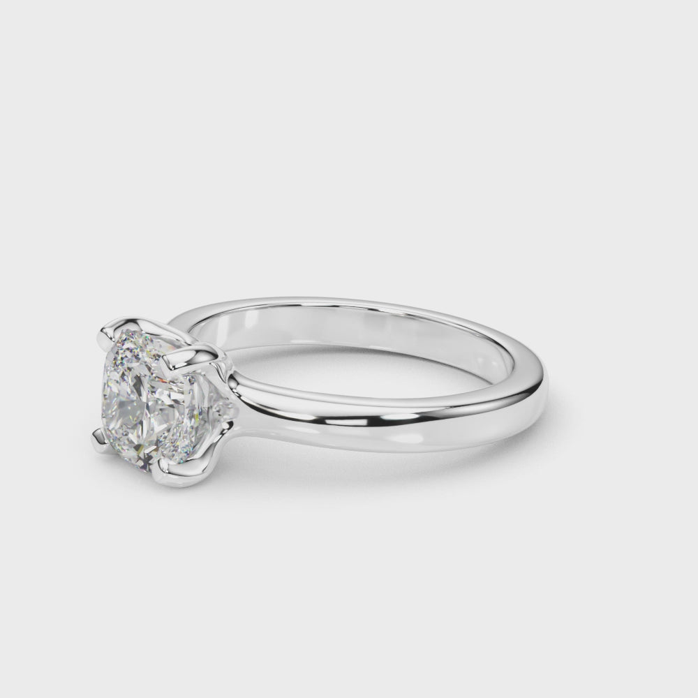 Cushion Cut Solitaire Engagement Ring