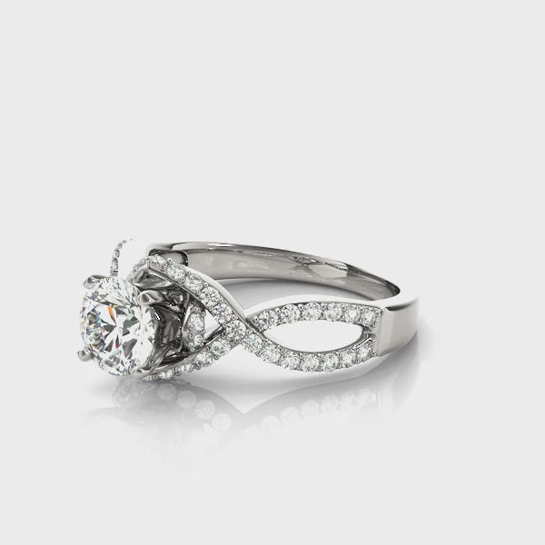 Nature Inspired Twisted Floral Engagement Ring