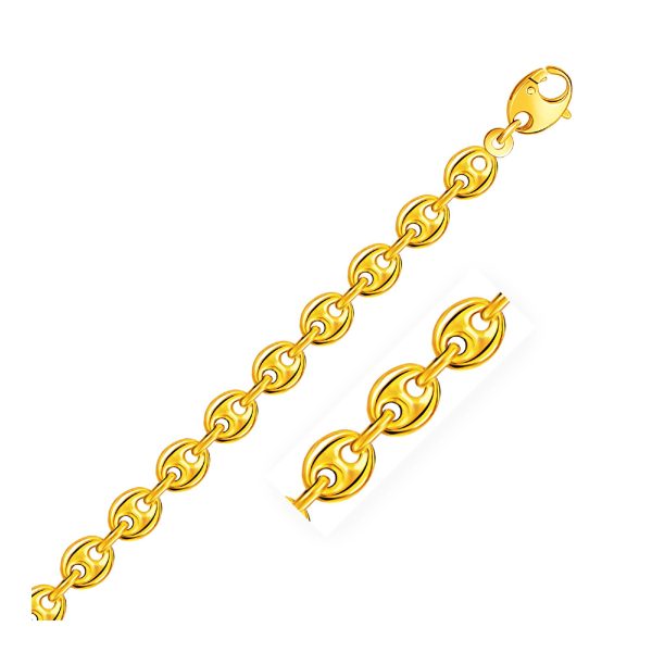 6.9mm 14k Yellow Gold Puffed Mariner Link Chain