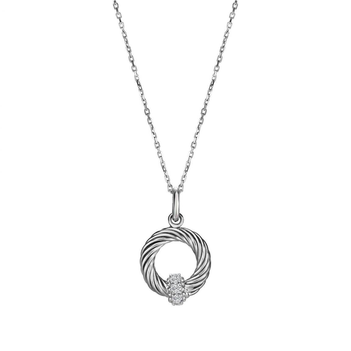 Diamond Silver Necklace/Cable Chain Lobster Clasp