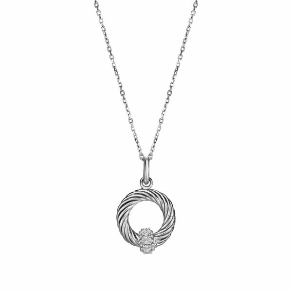 Diamond Silver Necklace/Cable Chain Lobster Clasp