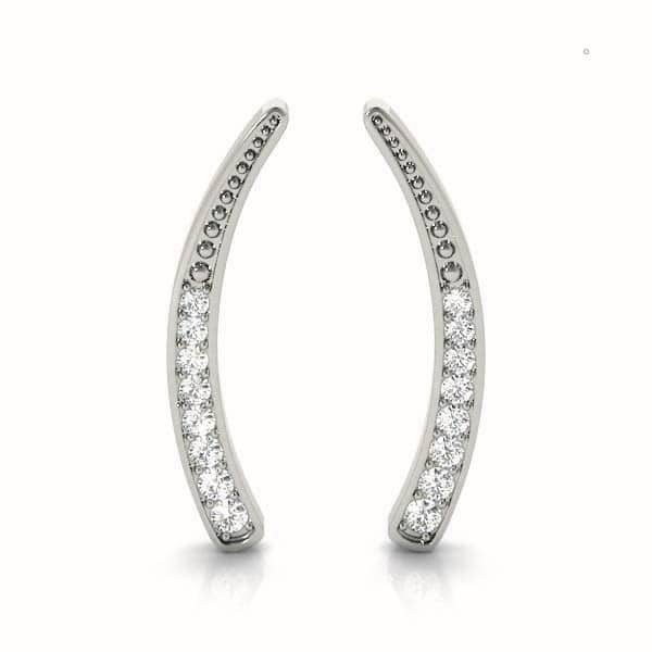 White Gold and Diamond Climbing Earrings