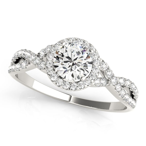 Diamond Engagement ring with Multi-row Side stones