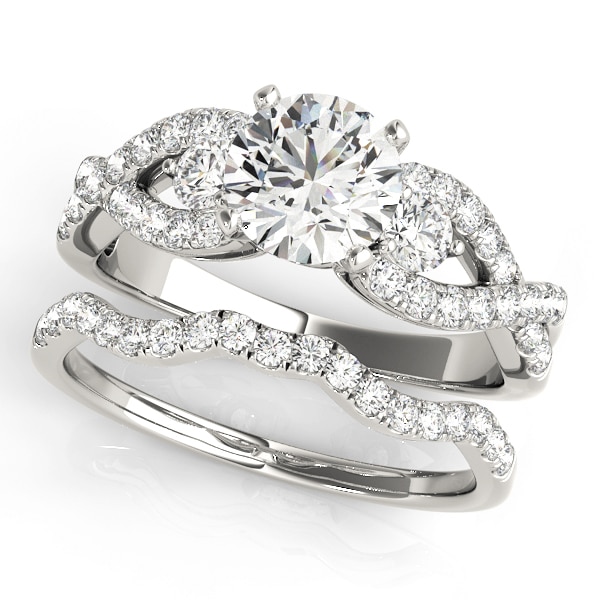 Diamond Engagement Ring with Multi-row Diamonds