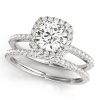 Round Halo Diamond Engagement Ring Platinum