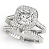 Diamond Halo Cushion Engagement Ring