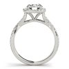 Diamond Halo Engagement Ring Twisted Shank