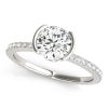 Diamond Hidden Halo Engagement Ring White Gold
