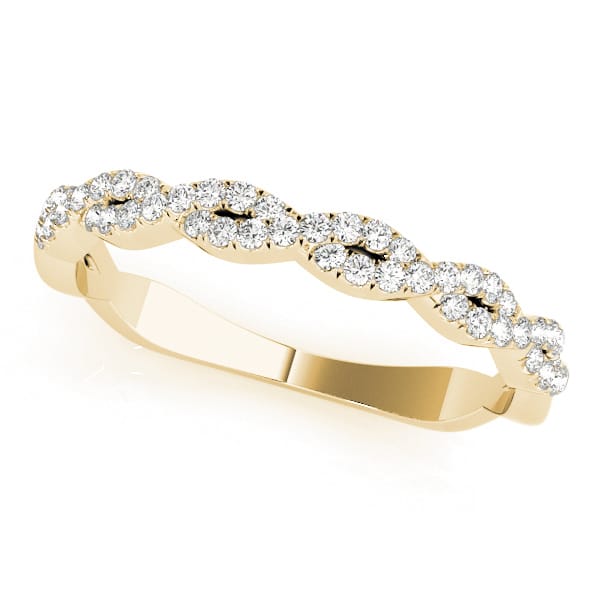 Diamond Twisted Wedding Band Gold