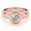 Diamond Engagement Ring Bezel Set Rose