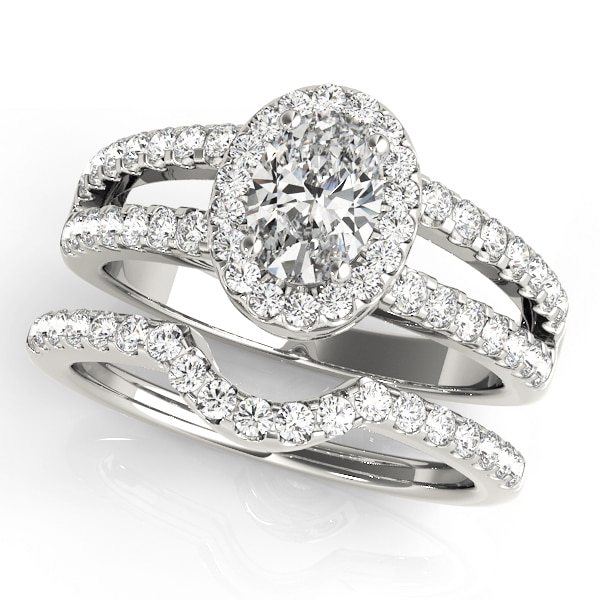 Oval Halo Engagement Rings White Gold