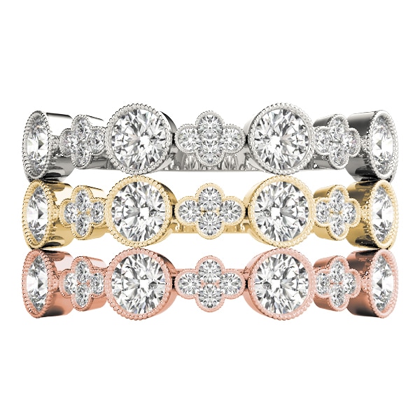 Three Diamond Stackable Bands
