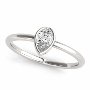 Pear Shape Stackable Solitaire Ring